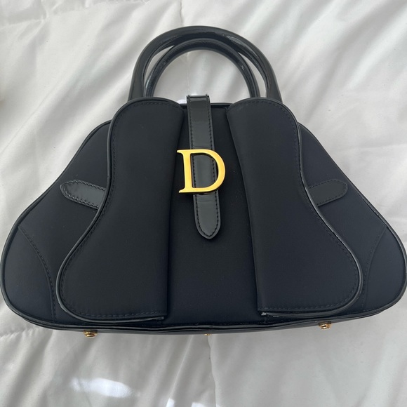 Dior Handbags - Reserved AUTH CHRISTIAN DIOR DOUBLE SADDLE BOWLER HANDBAG